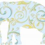 Blue Elephant Decals with Swirly Pa..