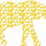 Nursery Decor Yellow Elephant Decals With Paisley..