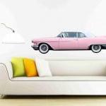 Classic Car Wall Decals 1958 Pink Cadillac..