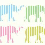 Elephant Set with Colourful Stripes..