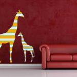 Mother And Baby Giraffe Fabric Wall Decals In..