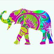 Nursery Decor Elephant in Tropical Colors Fabric Wall Decals
