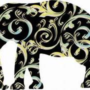 Black Elephant Decals with Swirly patterns