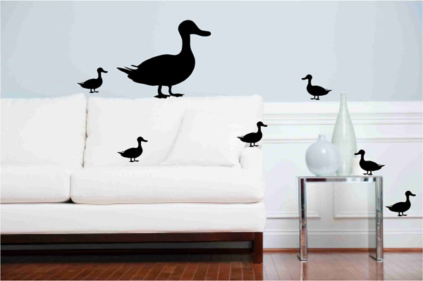 Mother Duck And Ducklings Wall Decals/stickers