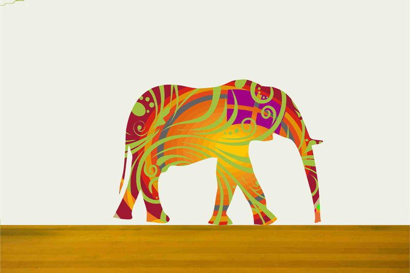 Nursery Decor Elephant Wall Decals In Beautiful Colors