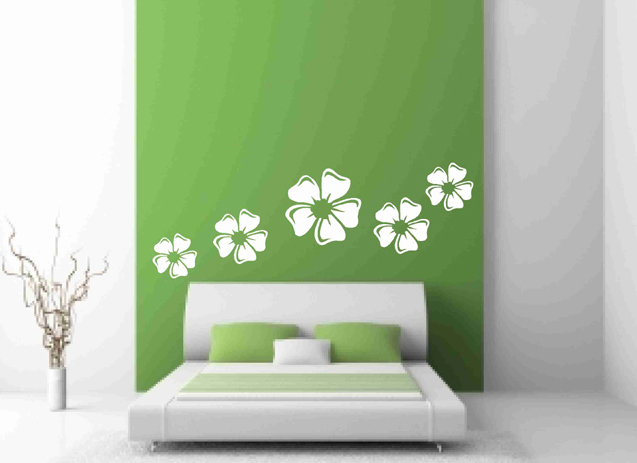 White Flowers Wall Decals